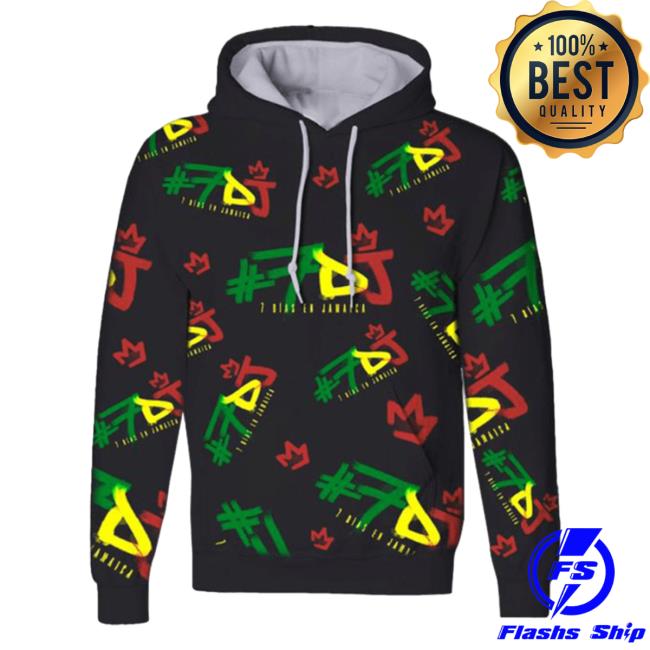 Maluma Clothing Store Shop Merch #7Dj Color Logo All Over Print Hoodie 3D Aop